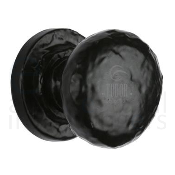 TC532 38 • 38 x 38mm • Antique Black Iron • Heritage Brass Bun Antique Cabinet Knob